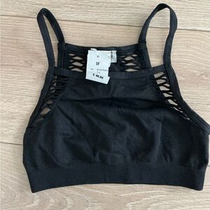 Black bralette crop top one size
